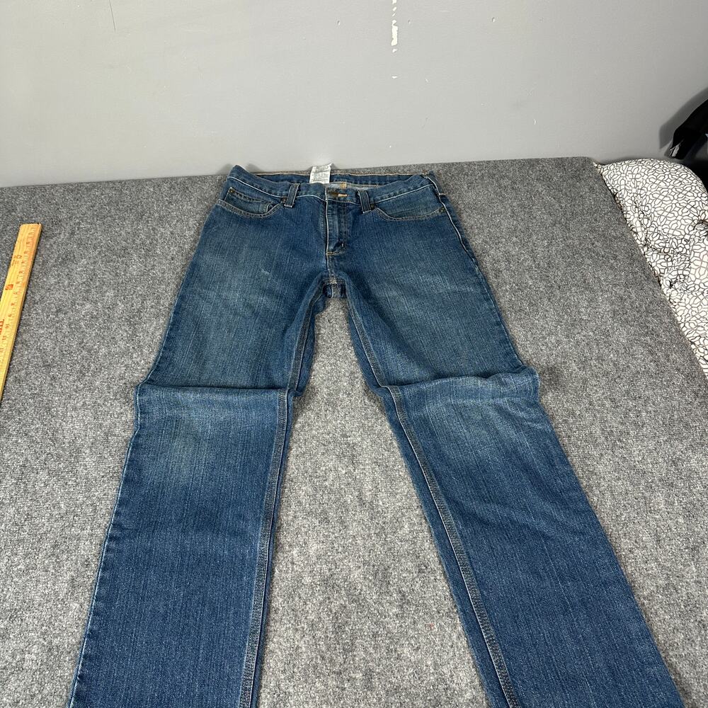 Carhartt B15 Mens 32x32 Relaxed Fit Blue Denim Jeans Workwear Straight Leg USA